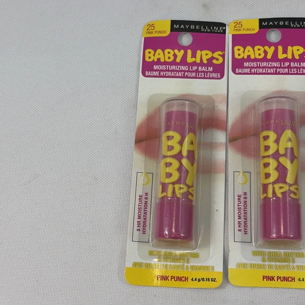 Maybelline Baby Lips Moisturizing Lip Balm Lot Of 4 Pink Punch #25 Flavor New